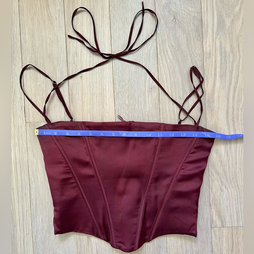 House of CB Cropped Satin Corset Bustier Top - Picture 6 of 8